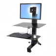 ERGOTRON WorkFit-S, Single HD Workstation with Worksurface (black), nastavitelný stolní držák pro monitor, kláv.+myš. police