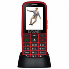 EVOLVEO EasyPhone EG, mobilní telefon pro seniory s nabíjecím stojánkem (červená barva)