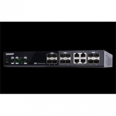 QNAP QSW-M1204-4C: 12x 10G port SFP+ (8x SFP+ a 4x kombinované SFP+ / RJ-45)