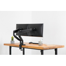 Digitus universální držák monitoru duální s plynovou pružinou, 15-32 ", 2x 9 kg (max.), Černý VESA: 75 x 75, 100 x 100