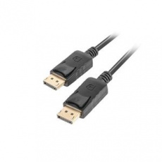 LANBERG připojovací kabel DisplayPort 1.2 M/M, 4K@60Hz, délka 1,8m, černý, se západkou, zlacené konektory