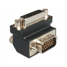 Delock Adaptér DVI 24+5 pin samice > VGA 15 pin samec 90°