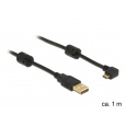 Delock kabel USB 2.0 A samec > USB micro B samec, pravoúhlý 270°, 1m