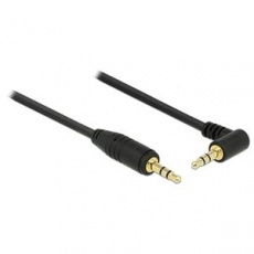 Delock Stereo Jack Cable 3.5 mm 3 pin male > male angled 1 m black