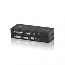 ATEN KVM extender CE-604 USB , Dual View (2 x DVI) audio a konzole extender s USB klávesnice myš+RS-232 port, (1024 x 768 na 60m)