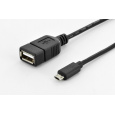 Ednet Kabelový adaptér USB 2.0, OTG, typ micro B - A M / F, 0,3 m, vysokorychlostní, micro B