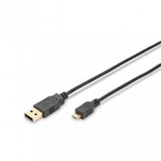 Ednet USB 2.0 propojovací kabel, type  A - micro B  M/M, 1.0m, USB 2.0 conform, UL, gold, bl