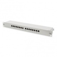 Digitus CAT 5e, patch panel třídy D, stíněný, 16 portů RJ45, 8P8C, LSA, 1U, montáž do stojanu, šedá, 482x44x109