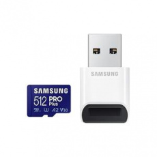 Samsung/micro SDXC/512GB/180MBps/USB 3.0/USB-A/Class 10/+ Adaptér/Modrá