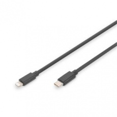 DIGITUS Pružinový kabel USB - C na Lightnig MFI C94 TPU USB 2.0, PD20W Max. 1m