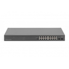 DIGITUS 16-Port Gigabit + 2-Port Gigabit SFP Multi-Mode Unmanaged PoE Switch