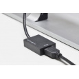 Ednet kabelový adaptér DisplayPort, DP samec - HDMI 2.0 typ A samice, 0,2 m, se zámkem, aktivní, CE, zlato, bl