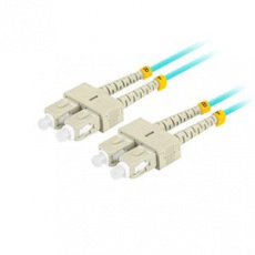 LANBERG optický patch cord MM SC/UPC-SC/UPC duplex 1m LSZH OM3 50/125 průměr 3mm, barva cyan