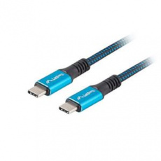 Lanberg USB-C M/M 4.0 kabel 0,5m 100W 8K 30Hz modro-černá