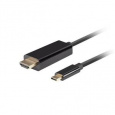 Lanberg USB-C(M)->HDMI(M) kabel 1m 4K 60Hz černá