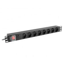 Lanberg POWER DISTRIBUTION UNIT (PDU) 19" LANBERG 1U 16A 2M 8X FRENCH OUTLETS BLACK