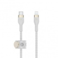 Belkin BOOST CHARGE™ Lightning/USB-C kabel, 2m, bílý - odolný PRO Flex