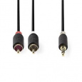 Nedis CABW22200AT05 - Stereofonní Audio Kabel | 3,5mm Zástrčka - 2x RCA Zástrčka | 0,5 m | Antracit