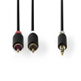 Nedis CABW22200AT30 - Stereofonní Audio Kabel | 3,5mm Zástrčka - 2x RCA Zástrčka | 3 m | Antracit