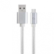 GEMBIRD CABLEXPERT Kabel USB 3.0 AM na Type-C kabel (AM/CM), 1,8m, opletený, stříbrný, blister