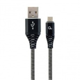 GEMBIRD CABLEXPERT Kabel USB 2.0 AM na MicroUSB (AM/BM), 2m, opletený, černo-bílý, blister, PREMIUM QUALITY