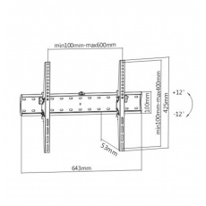 GEMBIRD Držák TV WM-70T-02, 37"-70" (40kg), náklopný