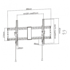 GEMBIRD Držák TV GEMBIRD WM-90T-01, 43"-90" (70kg), náklopný