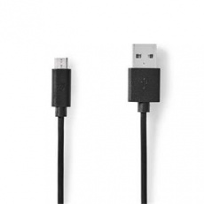 Nedis CCGL60500BK10 - USB 2.0 kabel | USB-A Zástrčka - Micro USB-B Zástrčka | 1 m | Černá