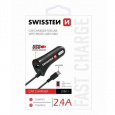 SWISSTEN CAR CHARGER MICRO USB AND USB 2,4A POWER