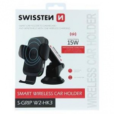 SWISSTEN SMART DRŽÁK DO AUTA S BEZDRÁTOVÝM NABÍJENÍM 15W S-GRIP W2-HK3