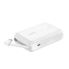 Belkin BOOST CHARGE™ USB-C Power Delivery PowerBanka s integrovaným USB-C kabelem, 10000mAh, 20W, bílá