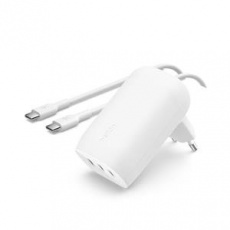 Belkin BOOST CHARGE™ 67W 3-portová USB-C Power Delivery PPS nástěnná nabíječka + 1m USB-C na USB-C kabel, bílá