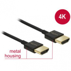 Delock Kabel High Speed HDMI s Ethernetem - HDMI-A samec > HDMI-A samec 3D 4K 2 m Slim Premium