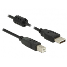 Delock Kabel USB 2.0 Typ-A samec > USB 2.0 Typ-B samec 5,0 m černý