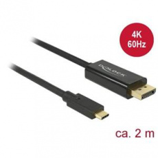 Delock Kabel USB Type-C™ samec > Displayport samec (DP Alt Mód) 4K 60 Hz 2 m černý