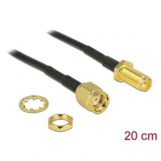 Delock anténí kabel RP-SMA Plug > RP-SMA Jack Bulkhead 200 mm