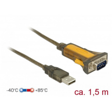 Delock Adaptér USB 2.0 Typ-A > 1 x Sériový RS-232 DB9 rozšířený teplotní rozsah