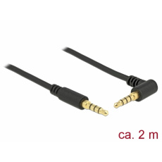 Delock Kabel Stereo Jack 3,5 mm 4 pin samec > samec pravoúhlý 2 m černá