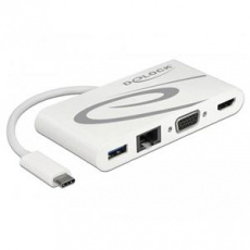 Delock USB Type-C™ 3.1 Dokovací stanice HDMI 4K 30 Hz + VGA + LAN + USB PD