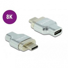 Delock Magnetický adaptér Thunderbolt™ 3 / USB Type-C™ (režim DP Alt), 8K 30 Hz ze zástrčkového na zásuvkový