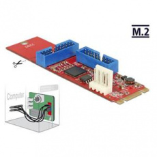 Delock Převodník M.2 Key B+M samec > 2 x USB 3.0 Pin konektor