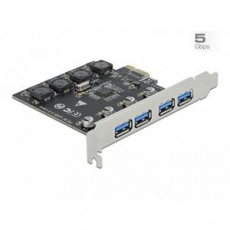 Delock PCI Express x1 Karta na 4 x externí USB Typ-A samice SuperSpeed USB (USB 3.2 Gen 1)