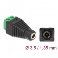 Delock Adaptér DC 1,35 x 3,5 mm samice > svorkovnice 2 pin