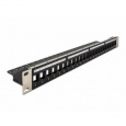 Delock 19” Keystone Patch Panel 24 Portů naklápěcích černý