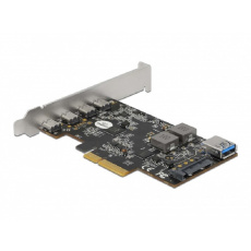 Delock PCI Express x4 Karta na 4 x USB Type-C™ + 1 x USB Typ-A - SuperSpeed USB 10 Gbps - Low Profile