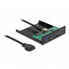 Delock 3.5” USB 3.2 Gen 1 přední panel 1 x USB Type-C™ + 2 x USB Typu-A + SD a slot Micro SD