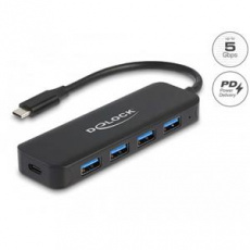 Delock Rozbočovač USB Type-C™, 4 porty, USB 3.2 Gen 1 a s Power Delivery, 85 W