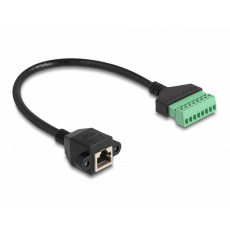 Delock Adaptér ze zásuvky kabelu RJ45 Cat.6 na svorkovnici, pro vestavbu, 30 cm, dvoudílný