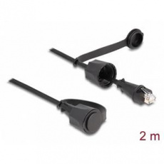 Delock Síťový kabel ze zástrčky RJ45 na zástrčku RJ45, Cat.6, STP, s ochrannou čepičkou, venkovní, IP68, prachotěsný a v