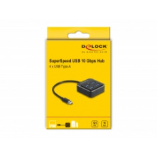 Delock Rozbočovač USB 3.2 Gen 2 USB Type-C™ se 4 porty USB Typu-A samice – 10 Gbps